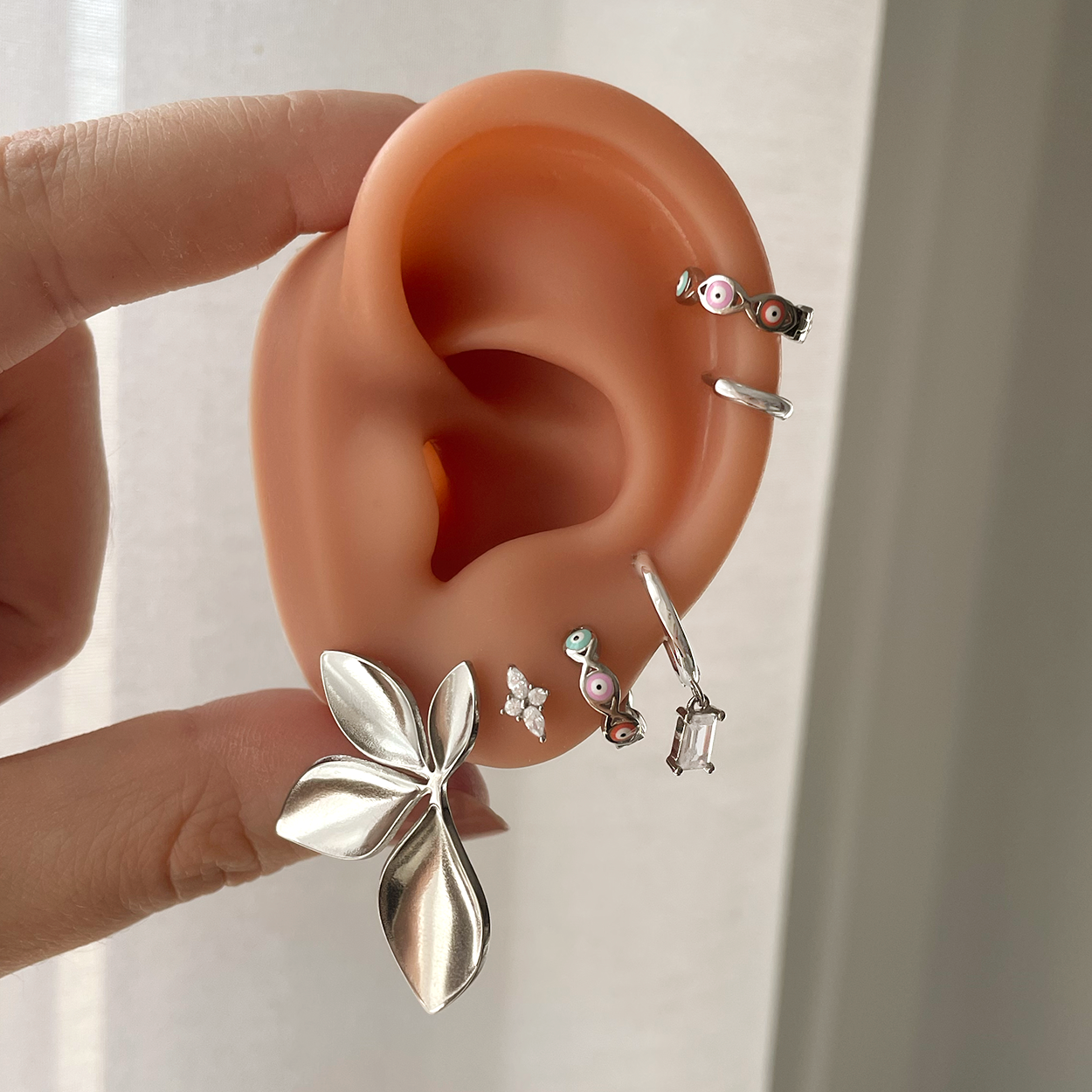 Pendientes Lirio Plata