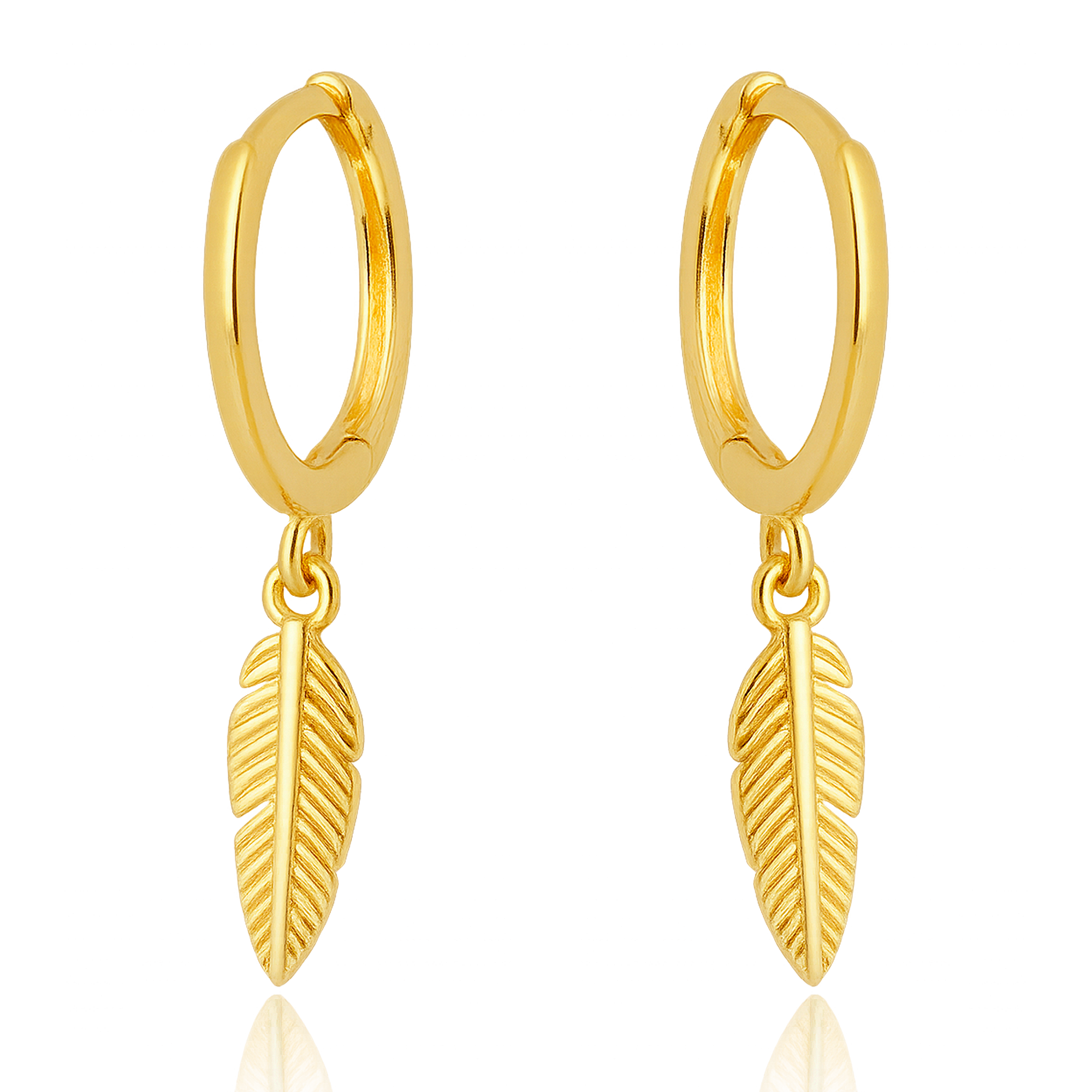 Aros Plumas Oro
