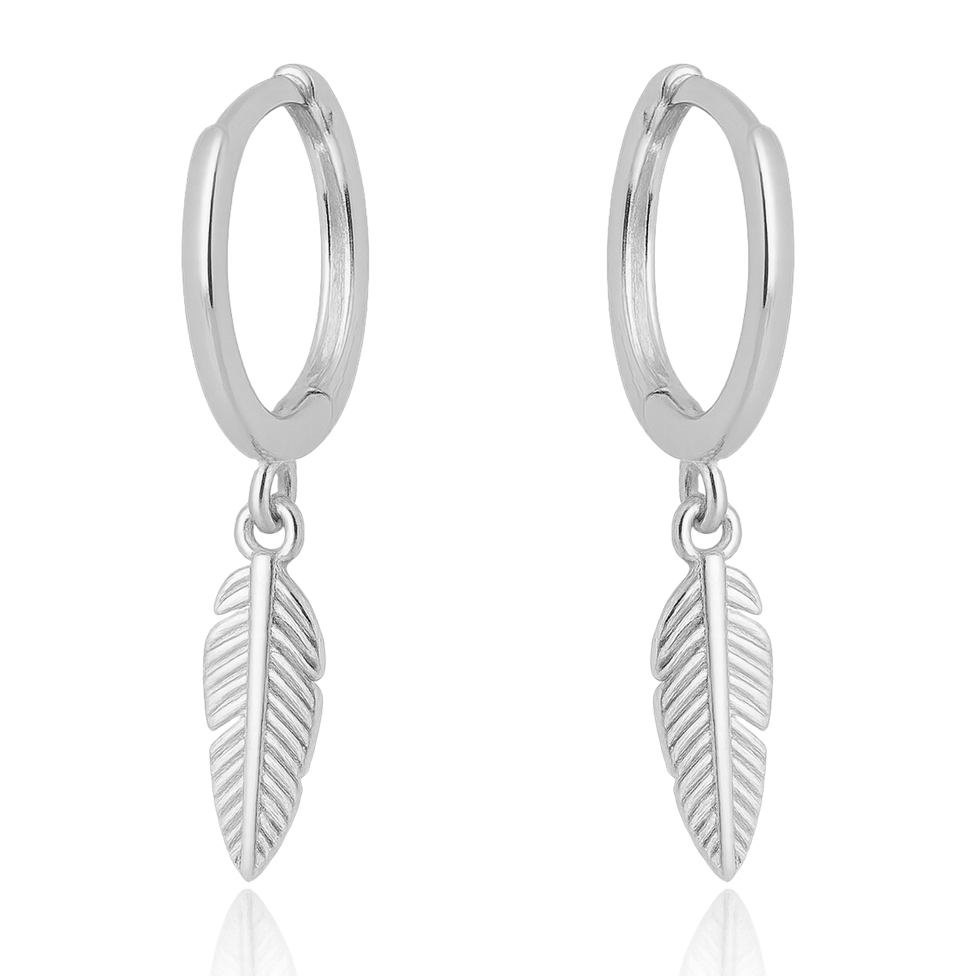 Aros Plumas Plata
