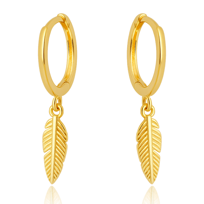 Orecchini Piume Oro