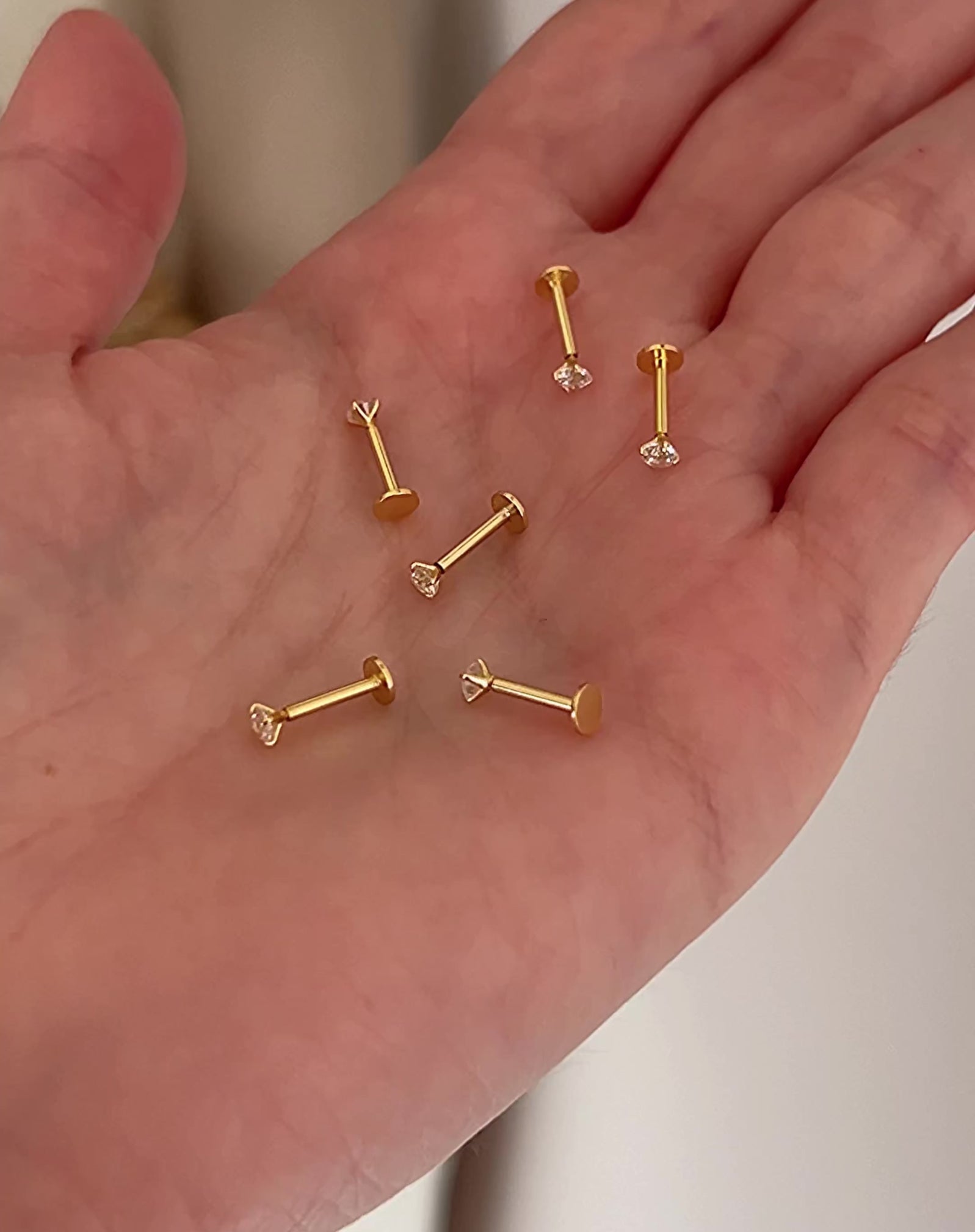 Pendiente Mini Destello Oro - 3mm