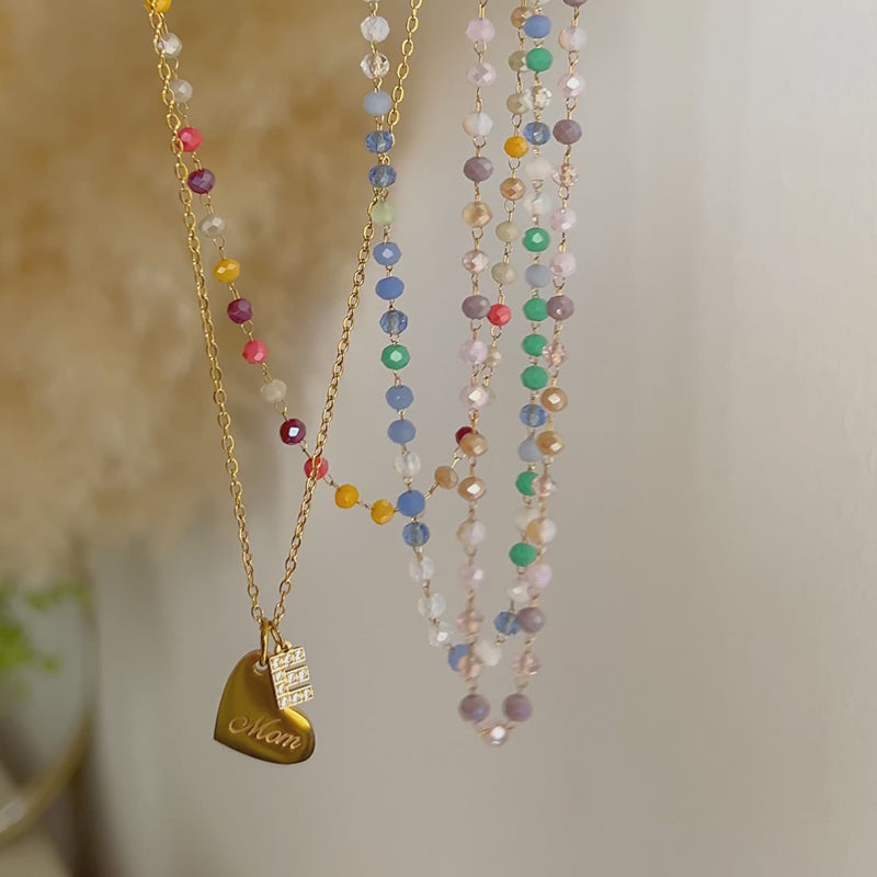 Collar Heart Mom Oro