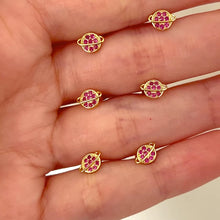 Pendiente Planeta Rosa Oro