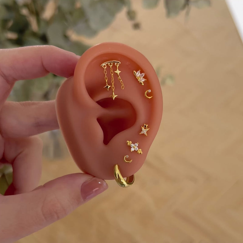 Pendiente Shiny Loto Oro