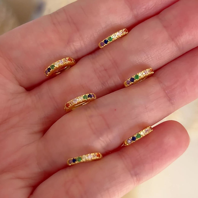 Orecchini Mini Arcobaleno Oro - 7mm