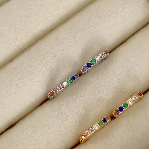 Aros Mini Rainbow Plata - 7mm