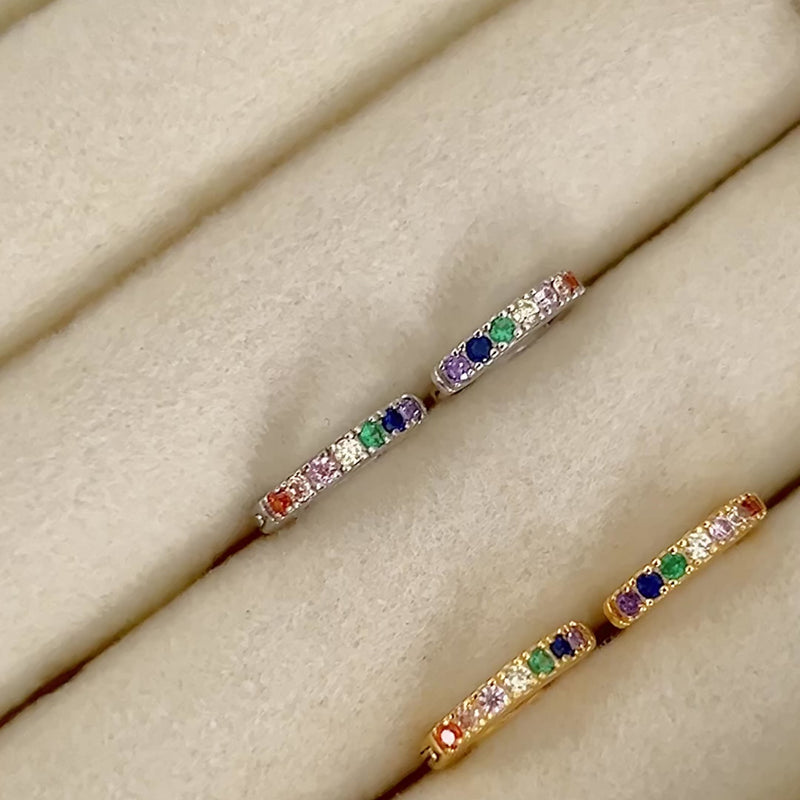 Orecchini Mini Arcobaleno Oro - 7mm