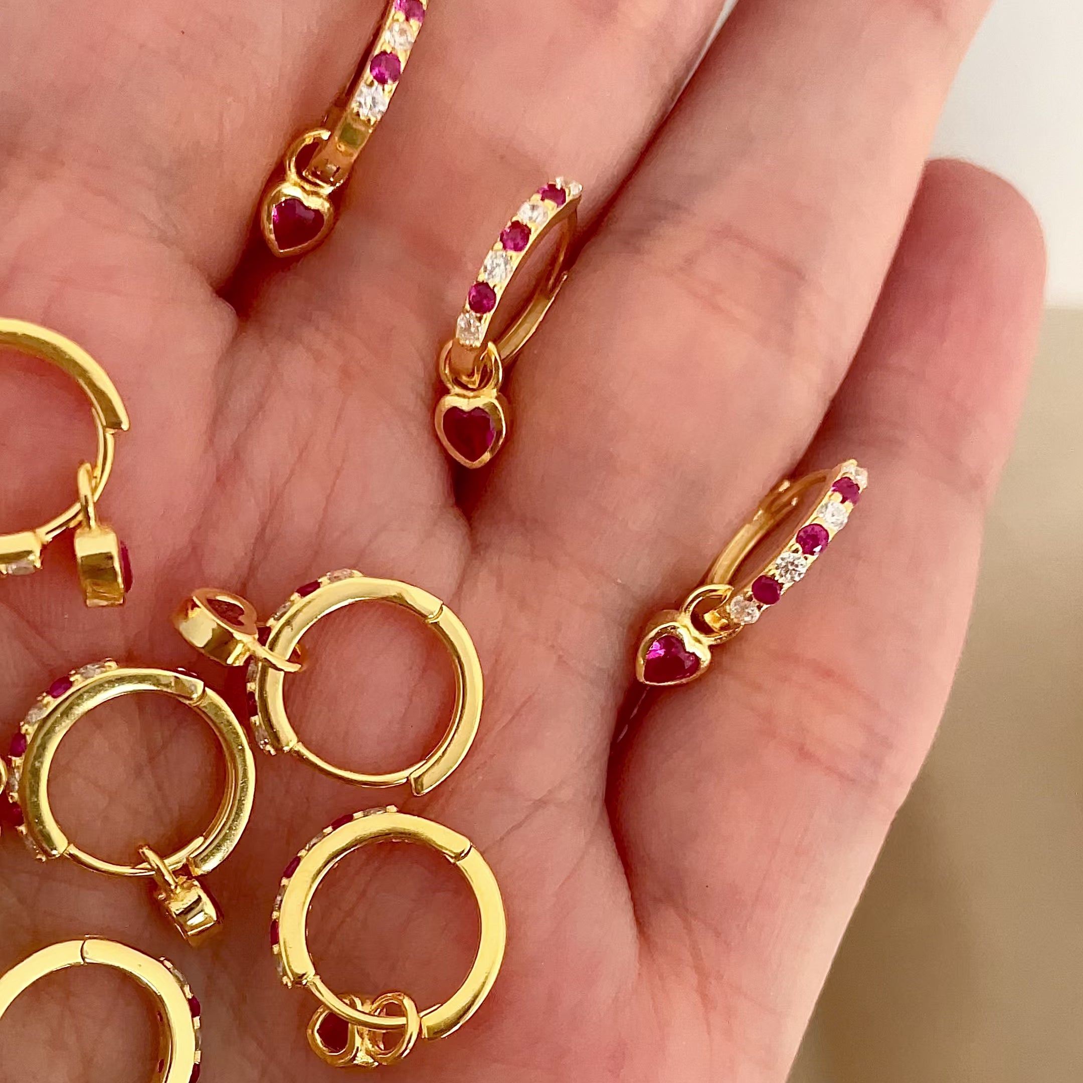 Aros Pop Love Rosa Oro