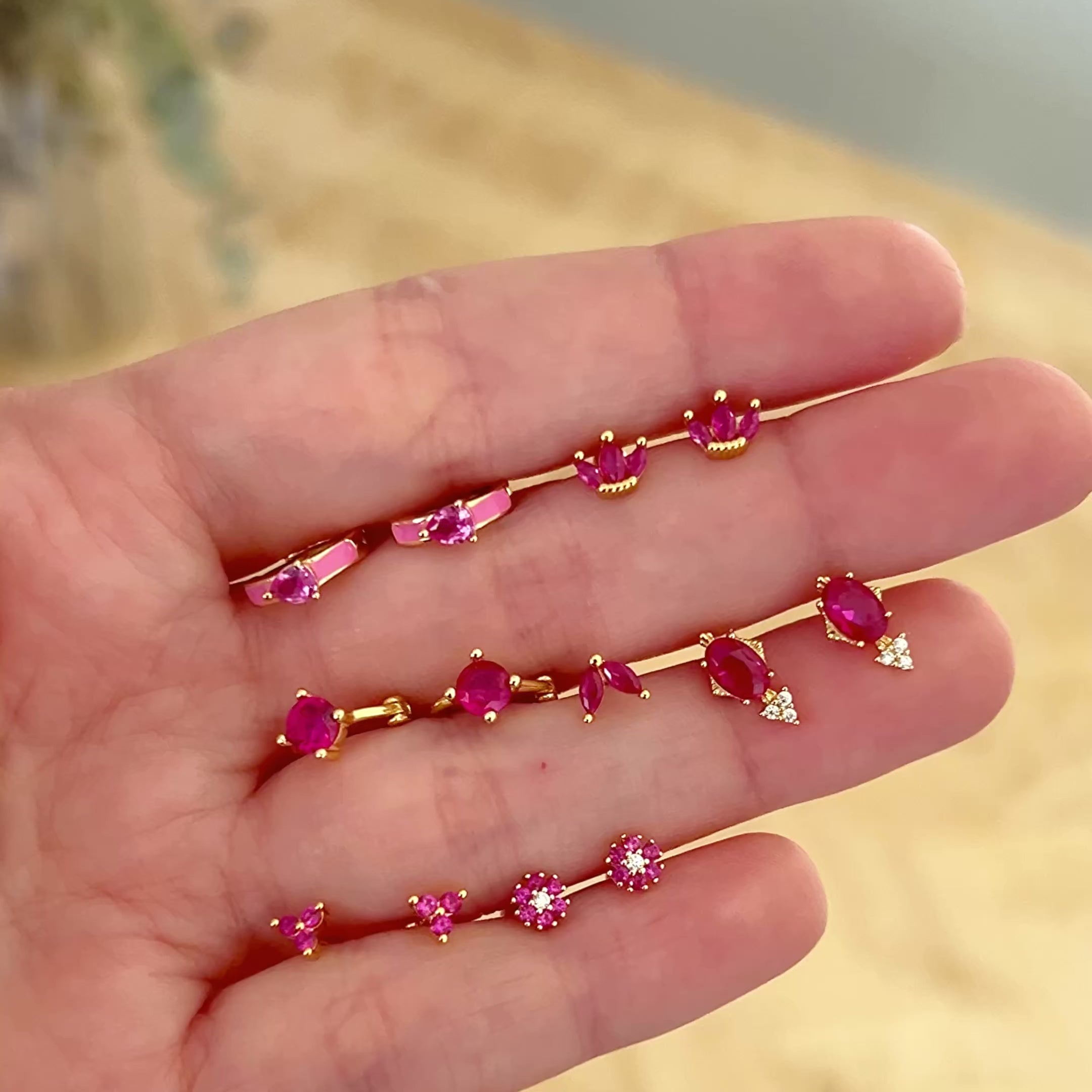 Pendiente Tulipán Rosa Oro