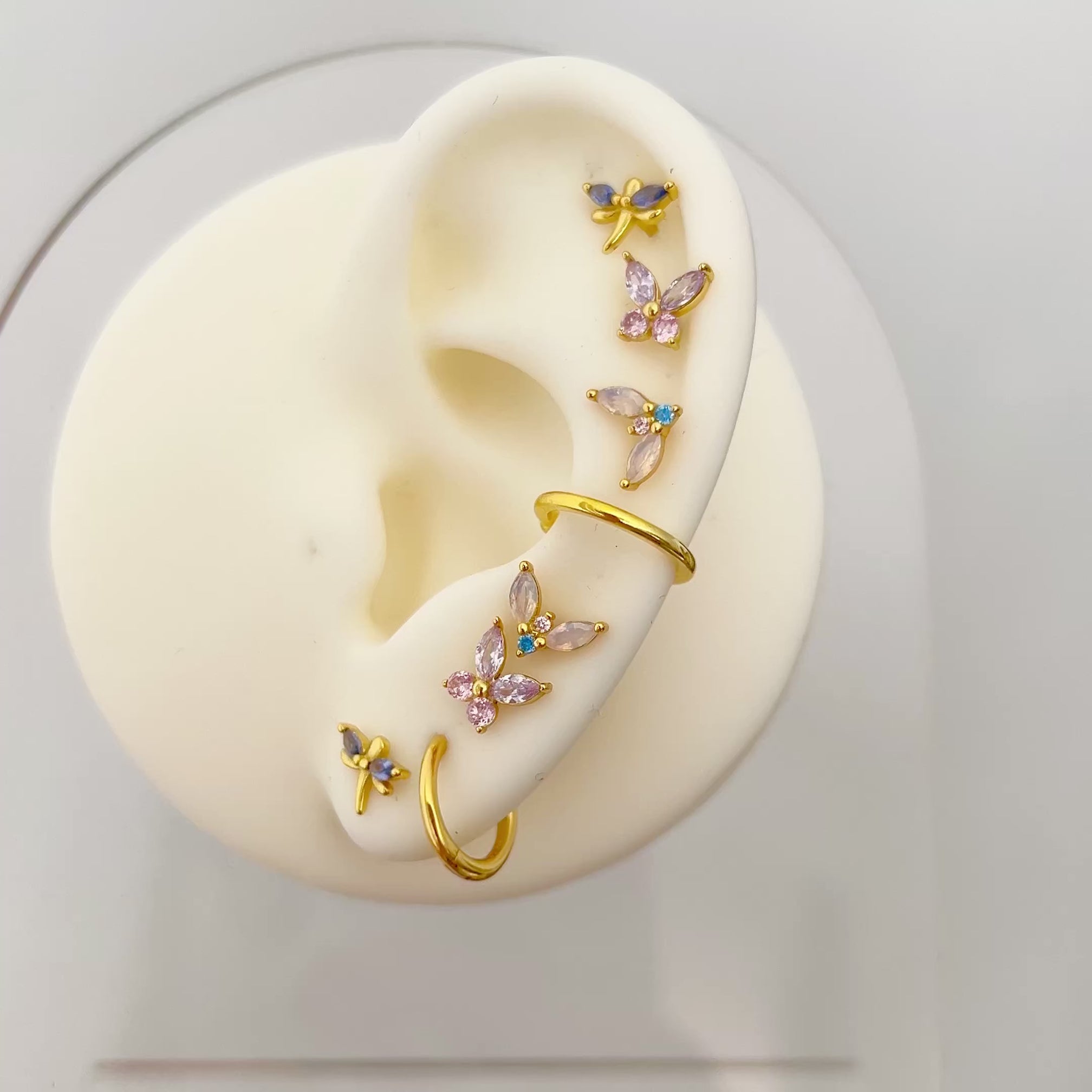 Pendientes Lila Butterfly Oro