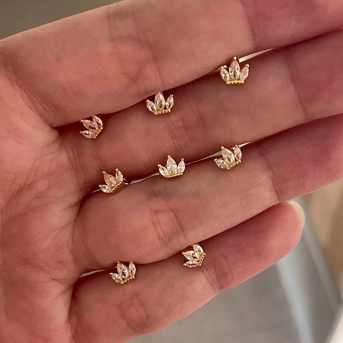 Pendiente Tulipán Blanco Oro