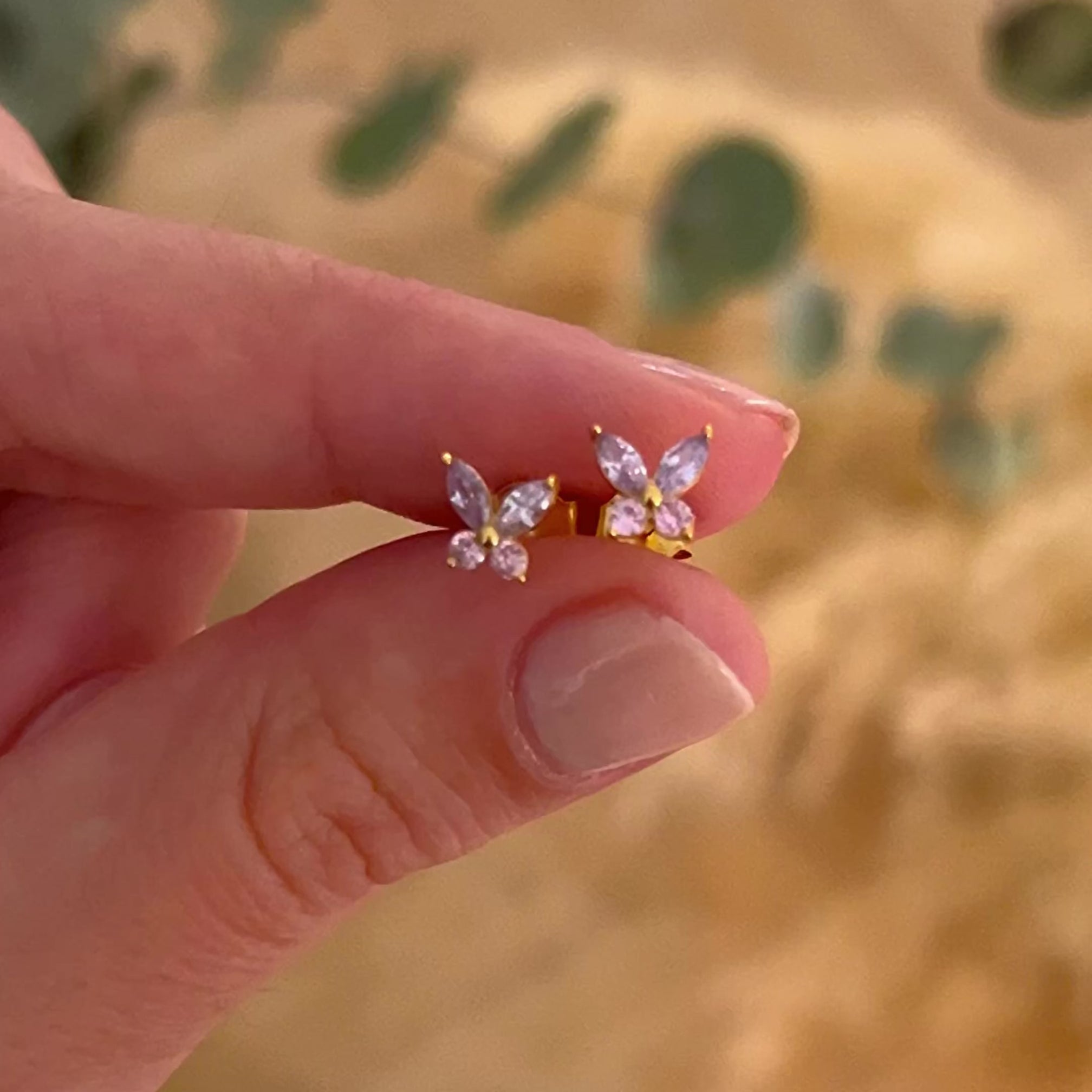 Pendientes Lila Butterfly Oro