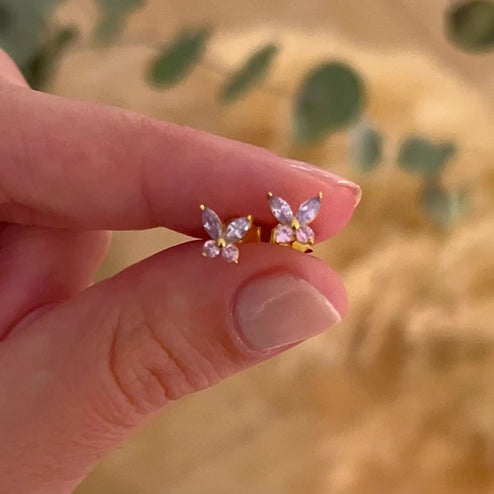 Pendientes Lila Butterfly Oro