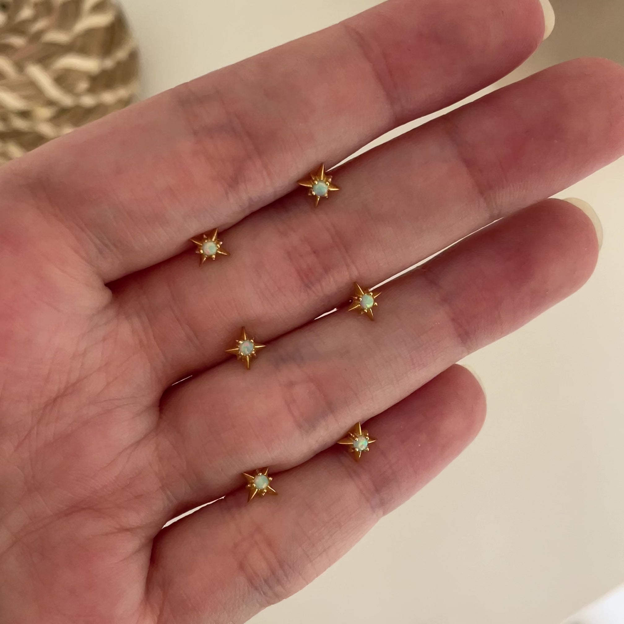 Pendiente Stella Ópalo Oro