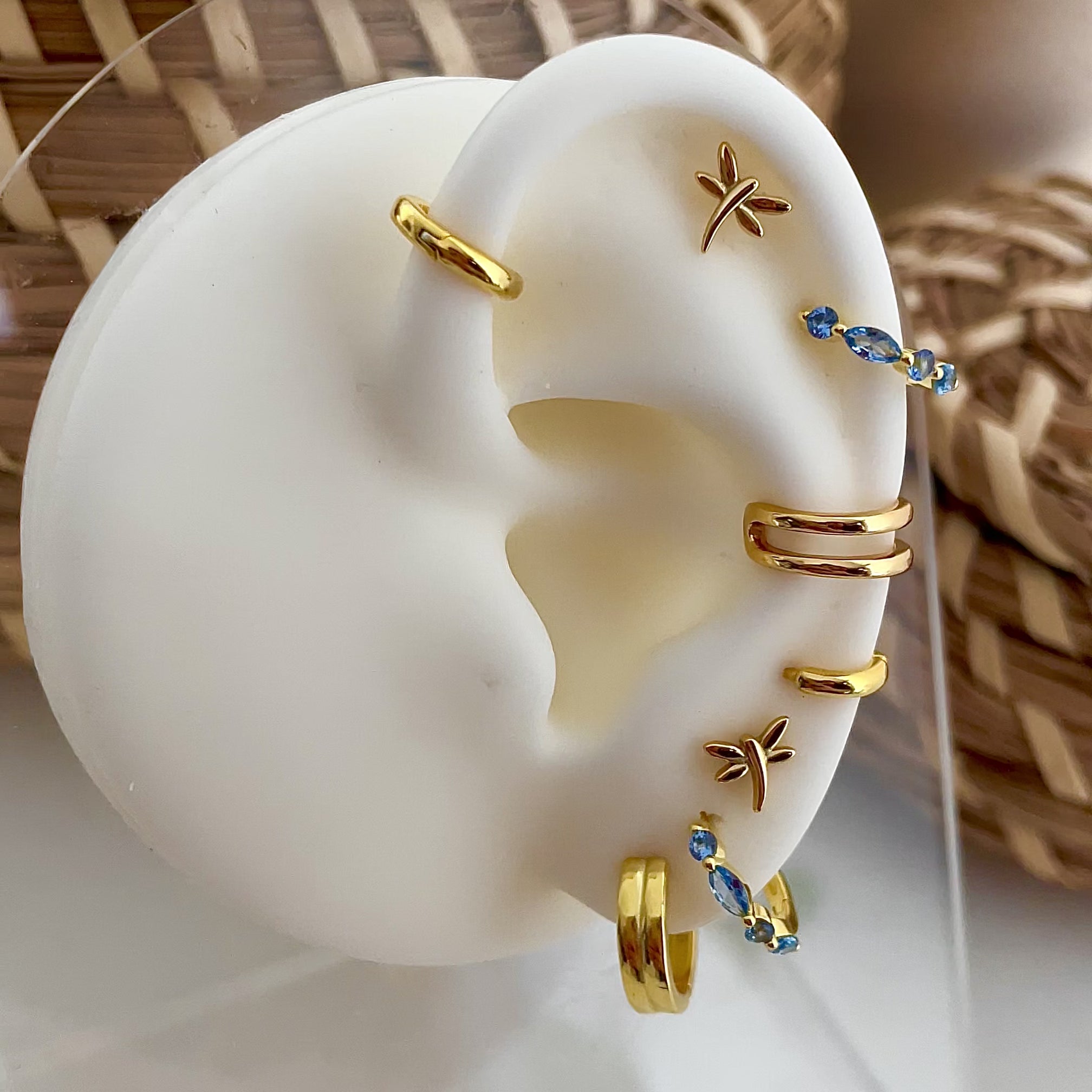 Pendiente Mini Libélula Oro