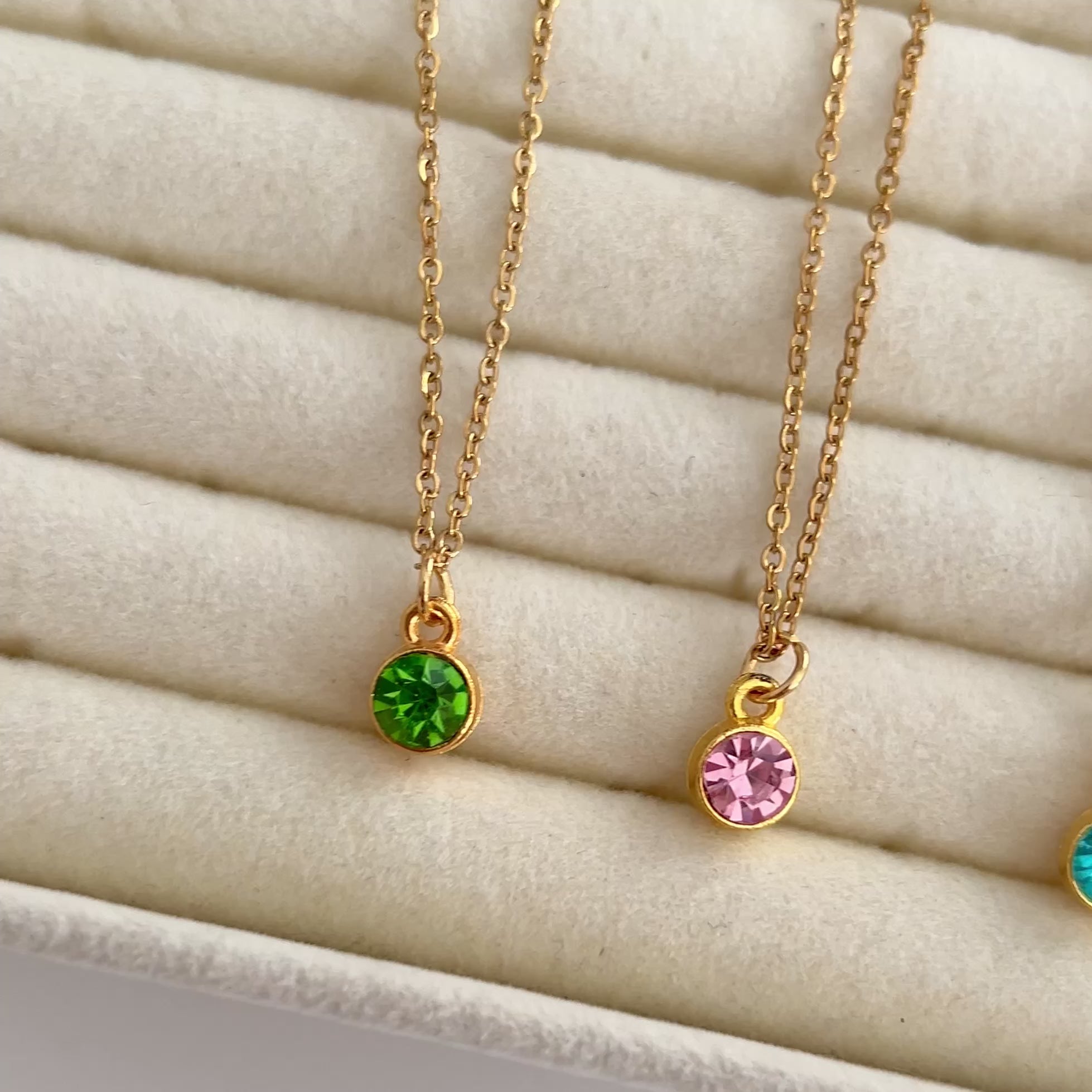 Collar Light Green Dot Oro