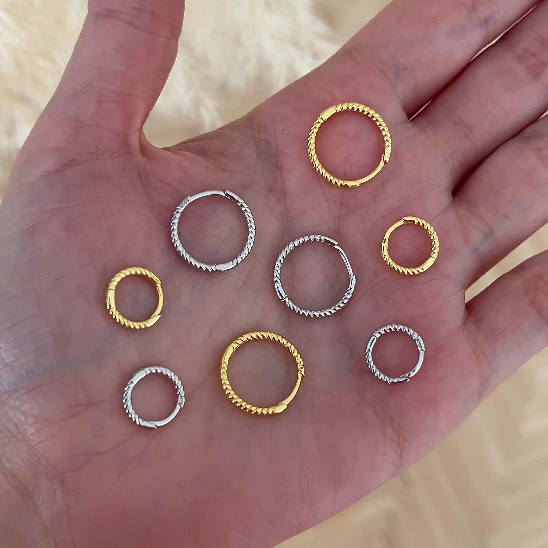 Aros Curly Plata - 13mm
