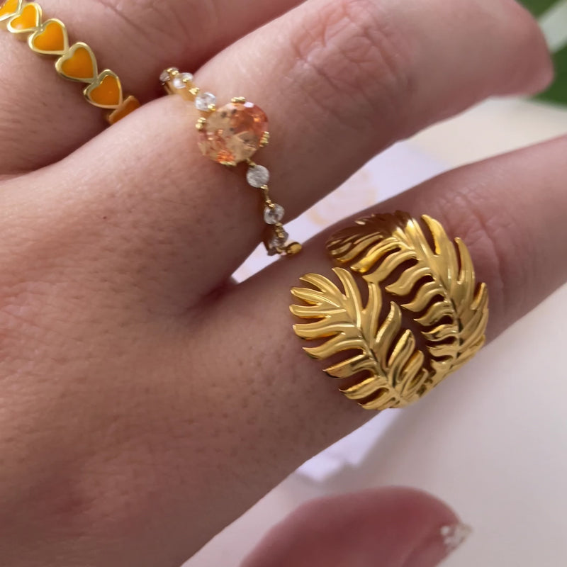 Anillo Zarina Naranja Oro