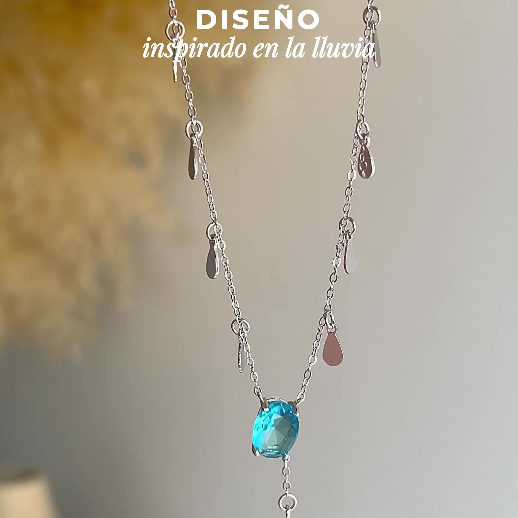 Collar Brissea Celeste Plata