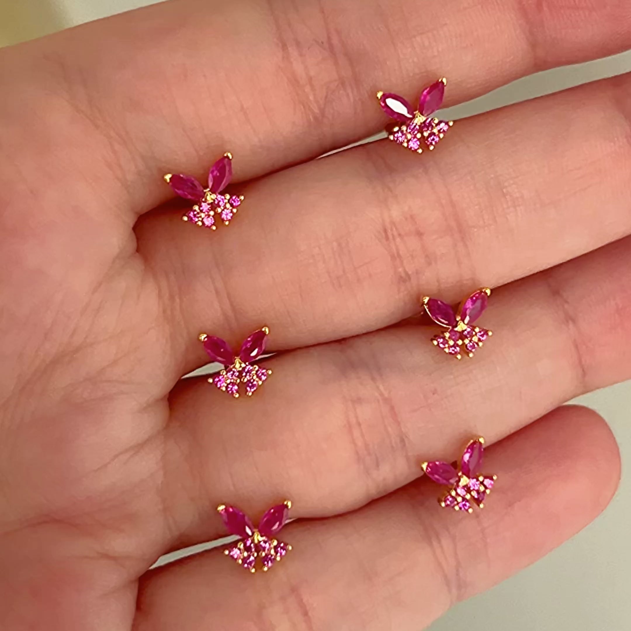 Pendiente Mariposa Rosa