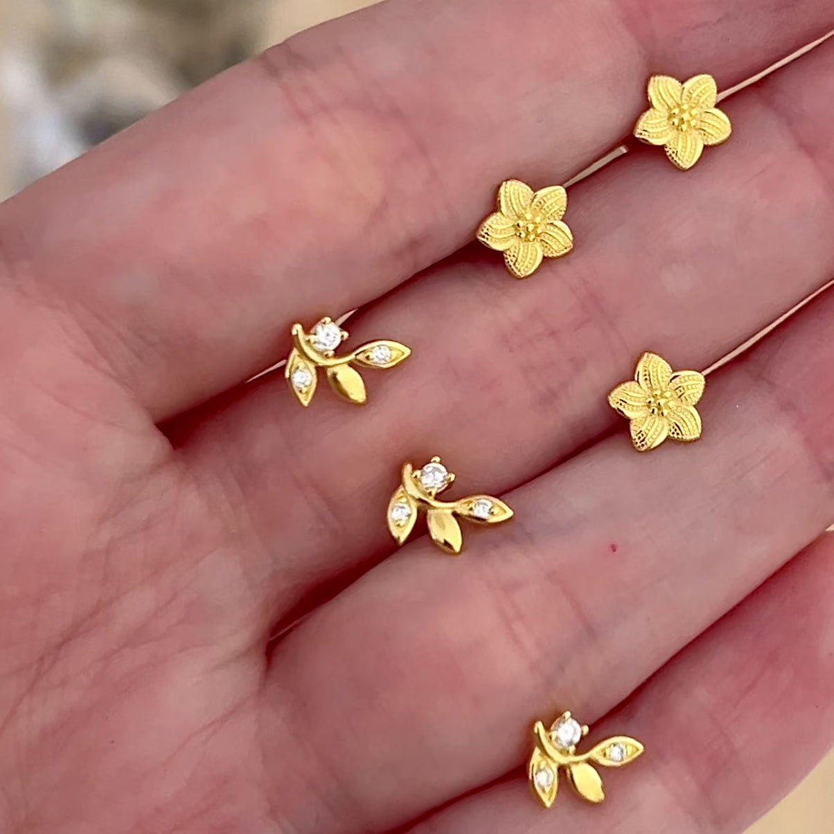 Pendiente Leaf Spark Oro