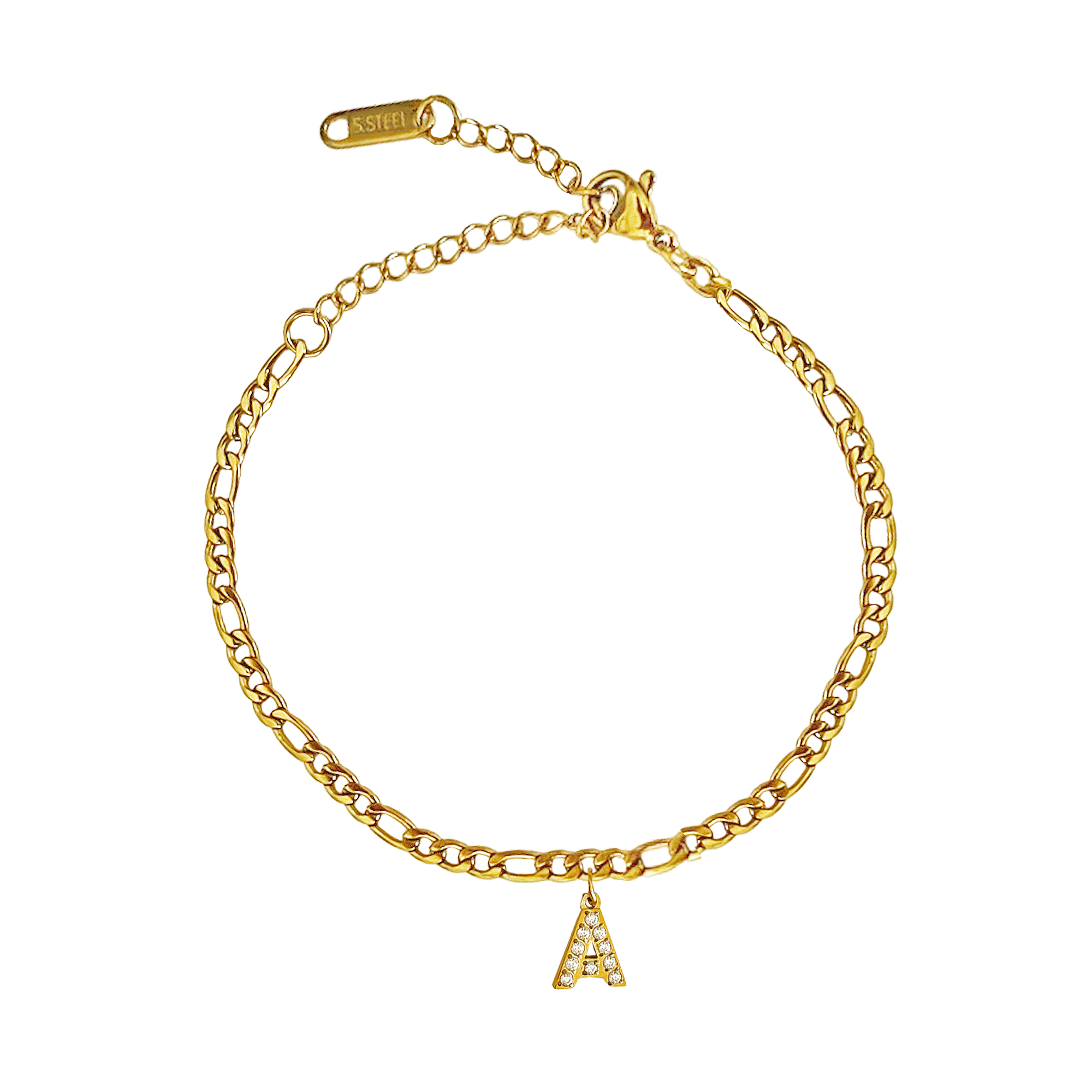 Pulsera Liens Letras Personalizadas Oro - 3mm
