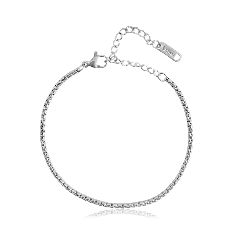 Pulsera Cadena Caja Plata