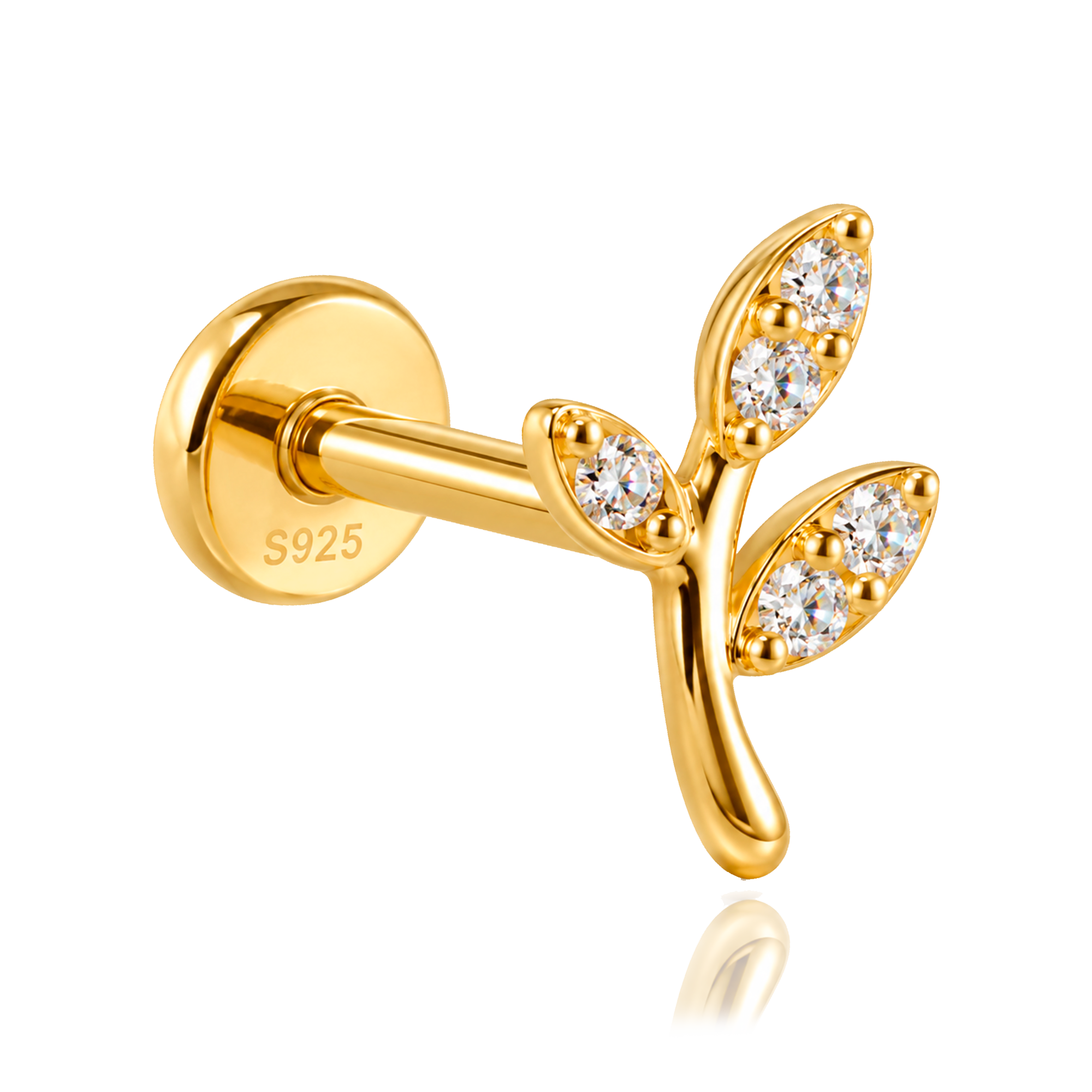 Pendiente Shiny Botanic Oro