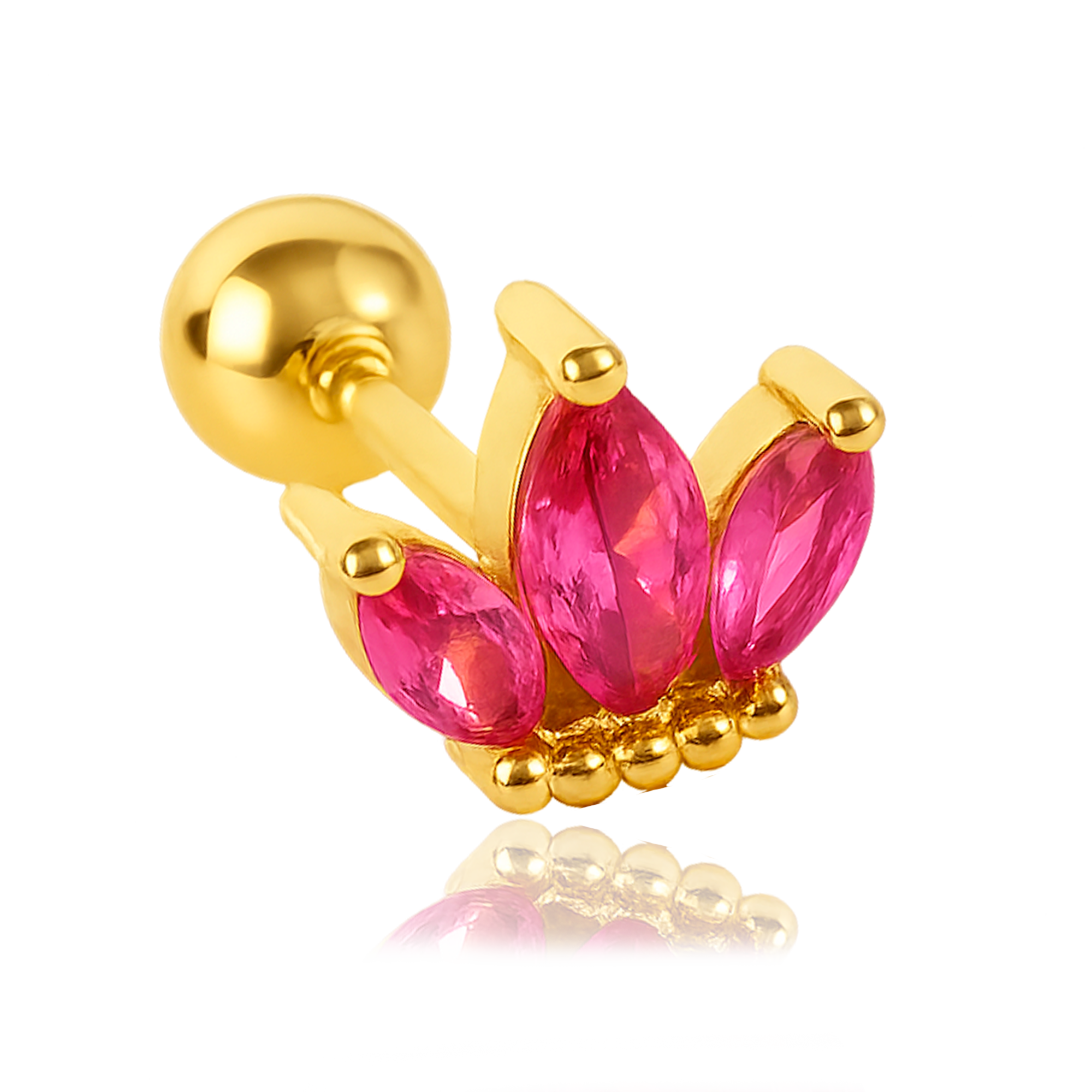 Pendiente Tulipán Rosa Oro