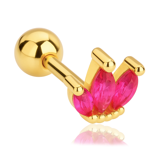 Pendiente Tulipán Rosa Oro