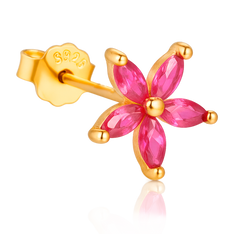 Pendiente Flor Rosa Oro