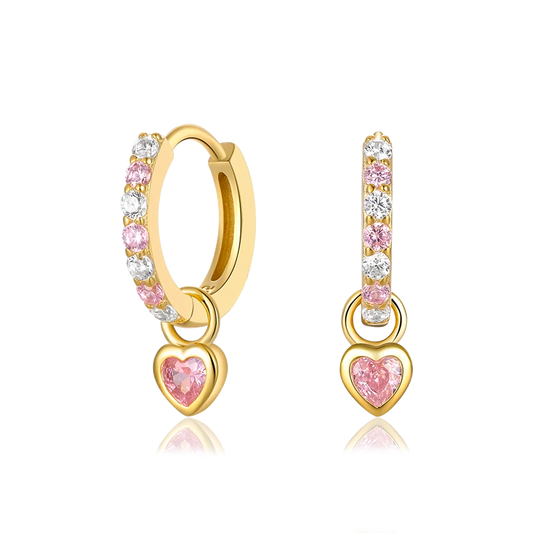 Aros Pop Love Rosa Claro Oro
