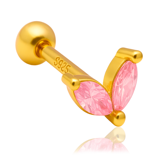 Pendiente Blossom Rosa Claro Oro