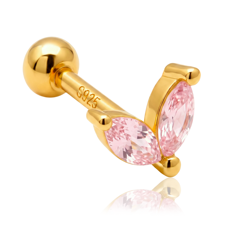 Pendiente Blossom Rosa Claro Oro