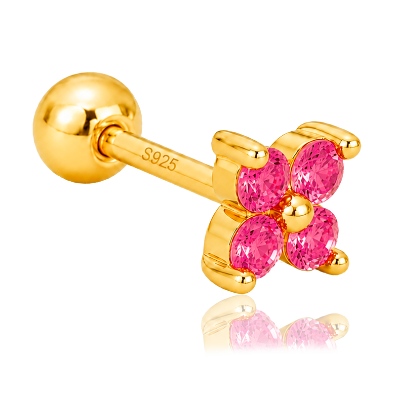 Orecchino Mini Fiore Oro Rosa