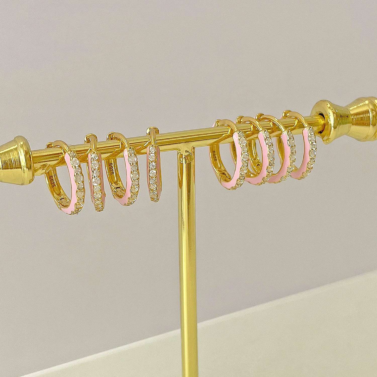 Aros Leina Rosa Claro Oro