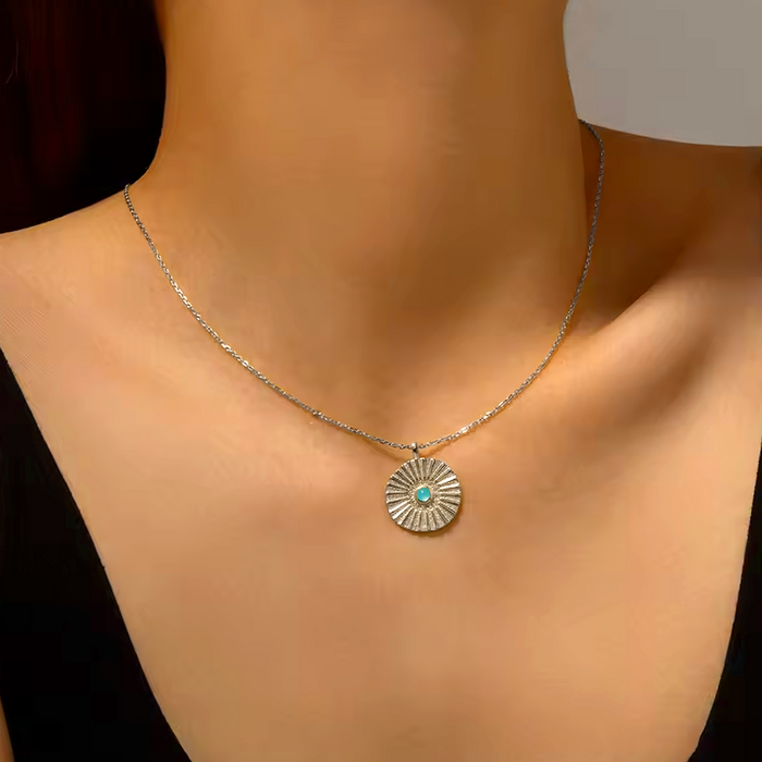 Collar Aguamarina Runa Plata