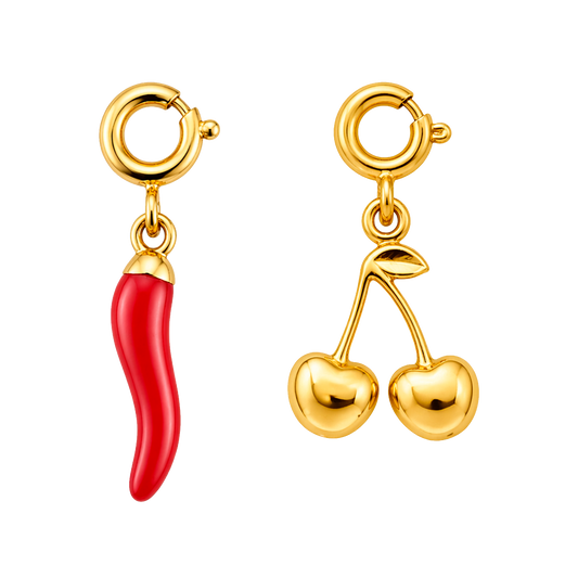 Set Charms Cherry y Mini Guindilla Roja Oro