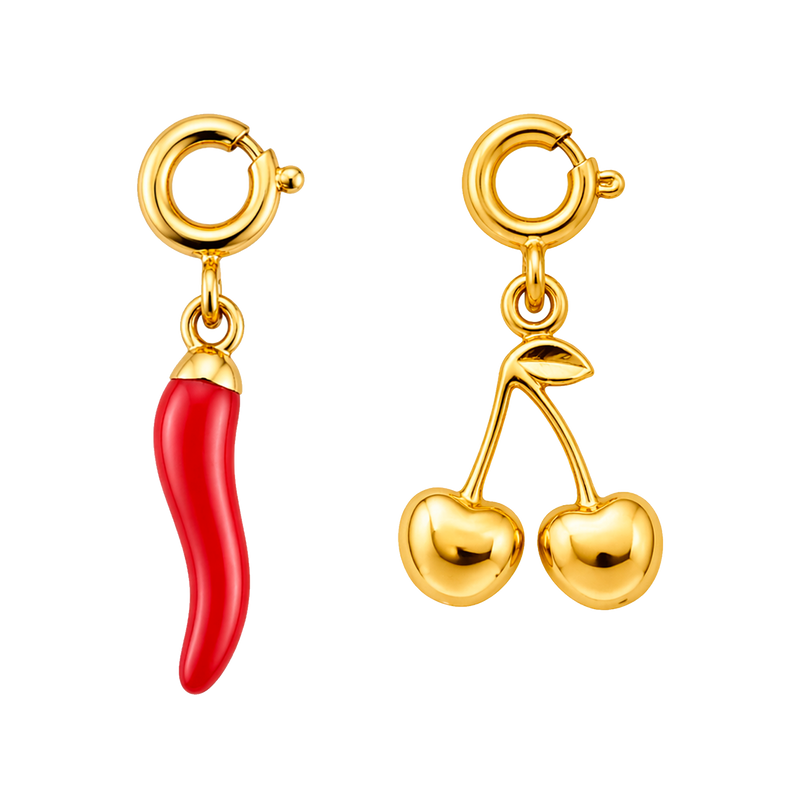 Set Charms Cherry y Mini Guindilla Roja Oro
