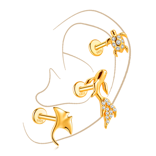 Set Cala · Plata de ley bañada en oro 18k