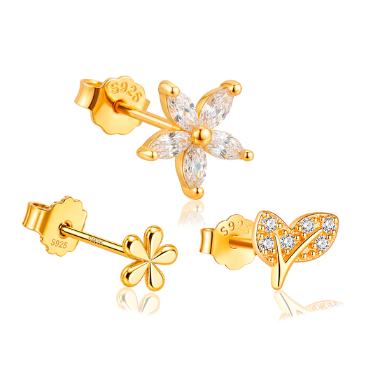 Set White Flowers Oro