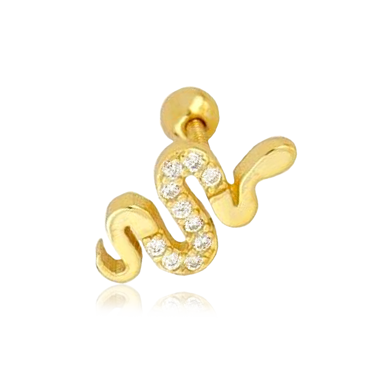 Pendiente Shiny Snake Oro
