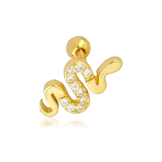 Pendiente Shiny Snake Oro