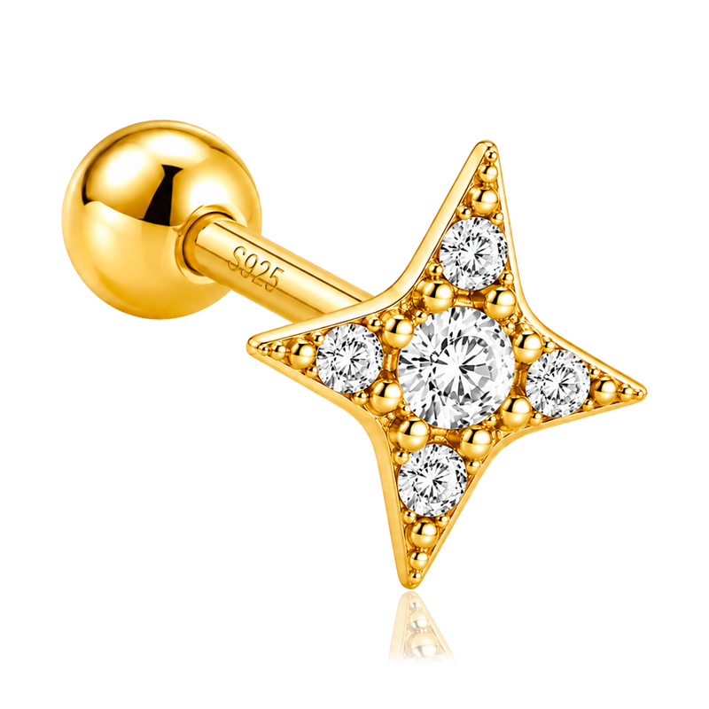 Pendiente Shiny Star Oro