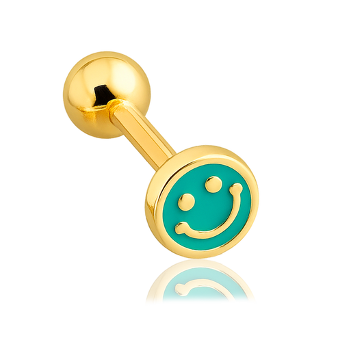 Pendiente Mini Smile Turquesa Oro