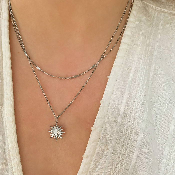 Collar Mini Sun Bolitas Plata