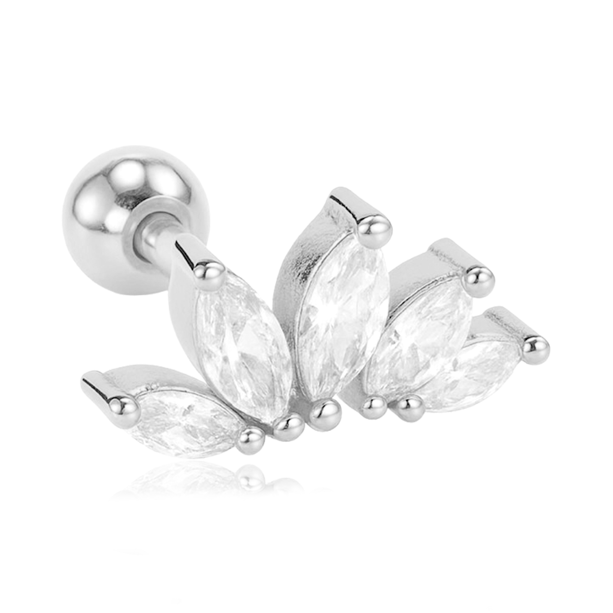 Pendiente Tabi Blanco Plata