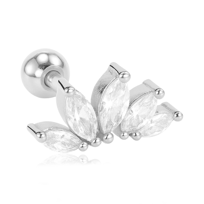 Pendiente Tabi Blanco Plata