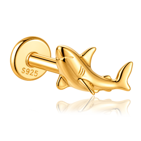 Pendiente Tiburón Blanco Oro