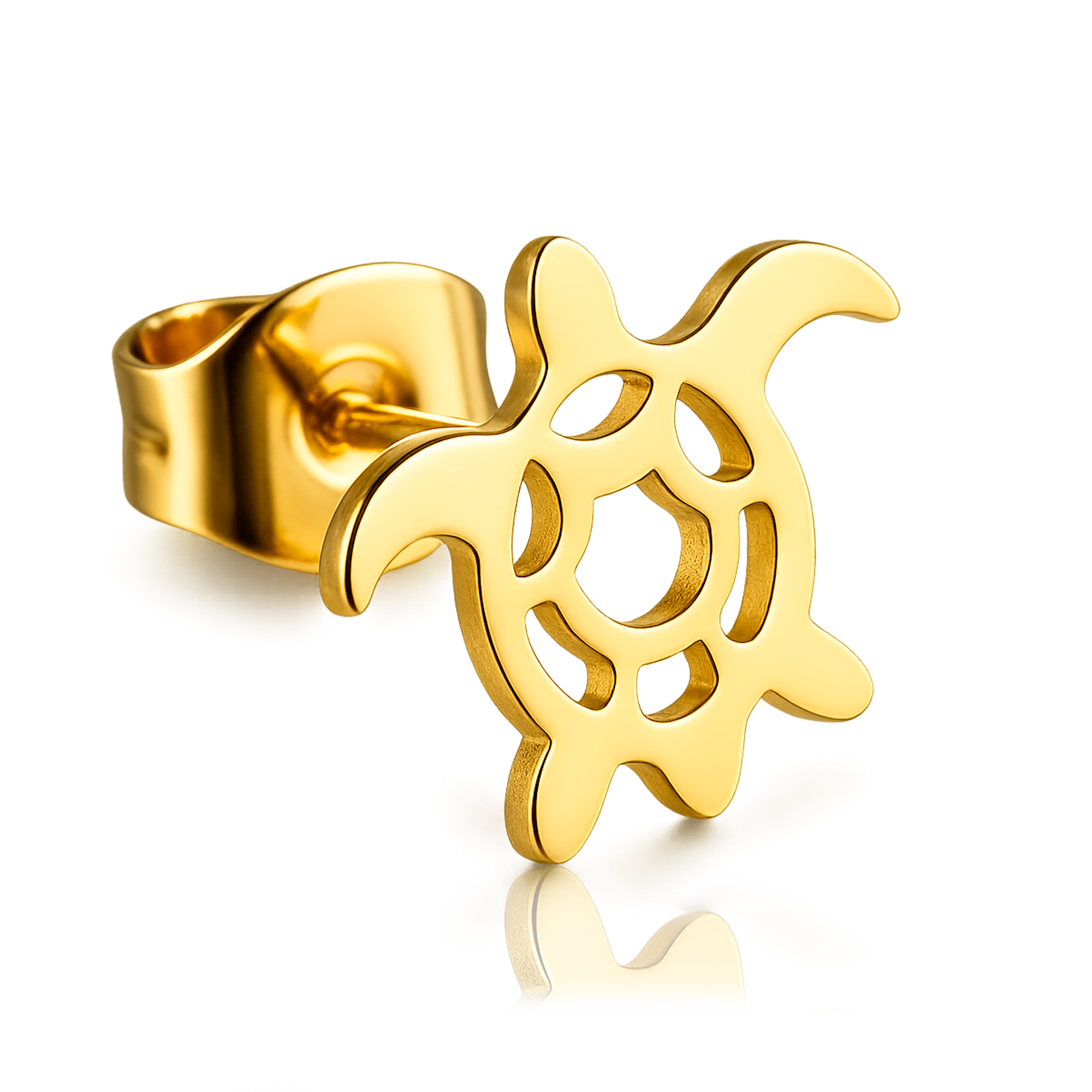 Pendiente Tortuga Silueta Oro